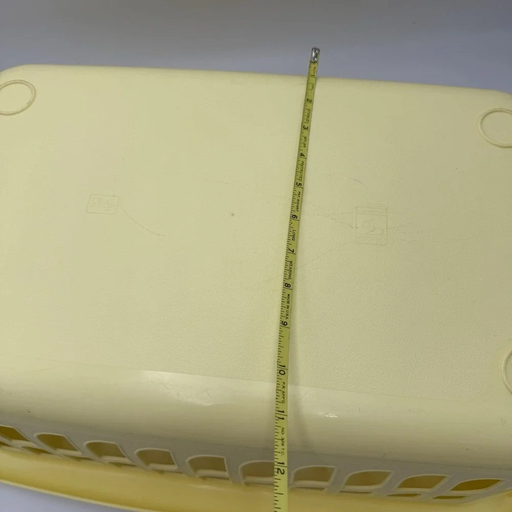 Yellow Laundry‎ Basket Handles Sturdy Prop Shallow Butter Yellow
